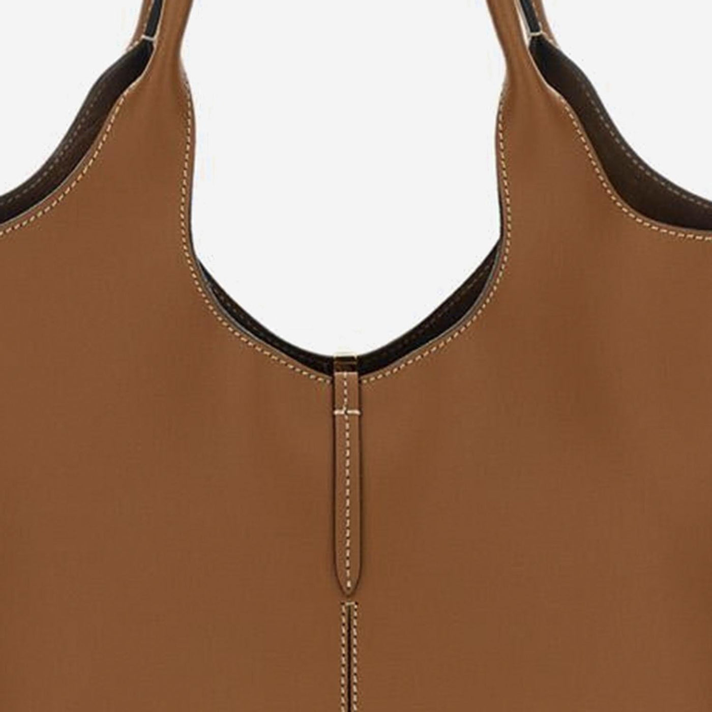 Tods Calfskin Leather Shoulder Bag — Brown