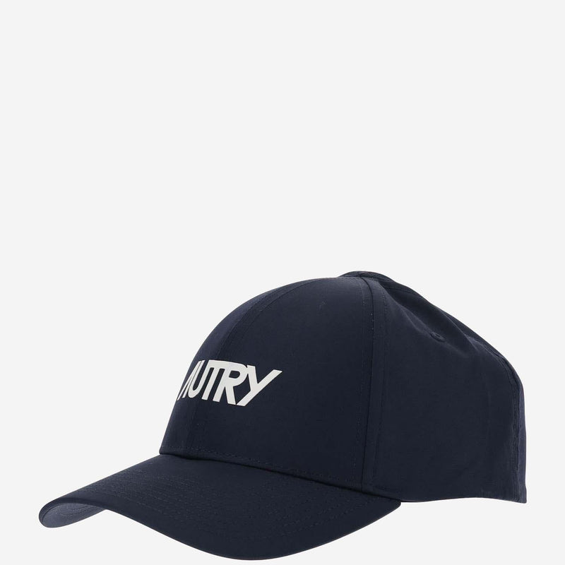 Autry Acpu52bl Nylon With Logo Baseball Cap — Navy Polyester Caps