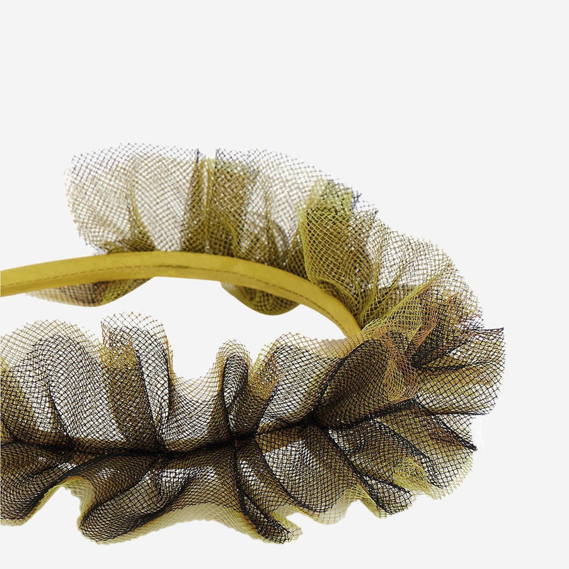 Bonpoint Ruffled Tulle Headband — Navy Polyamide Headbands