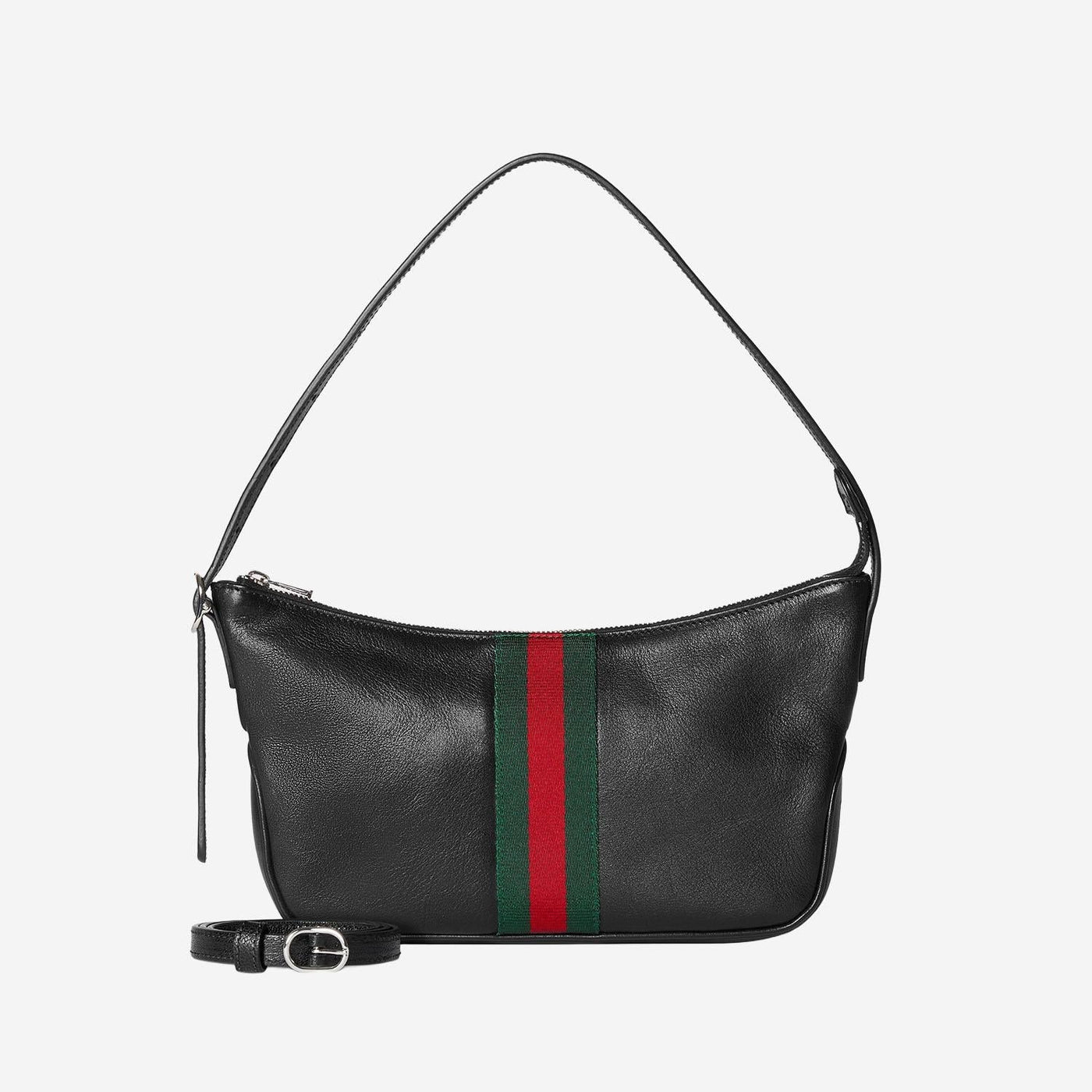 Gucci Lunetta Shoulder Bag — Black Leather