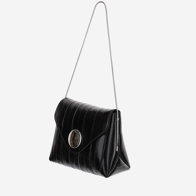 Khaite Bobbi Shoulder Bag — Black Aguilla Leather