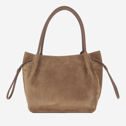 Tods Suede And Calfskin Shoulder Bag — Brown