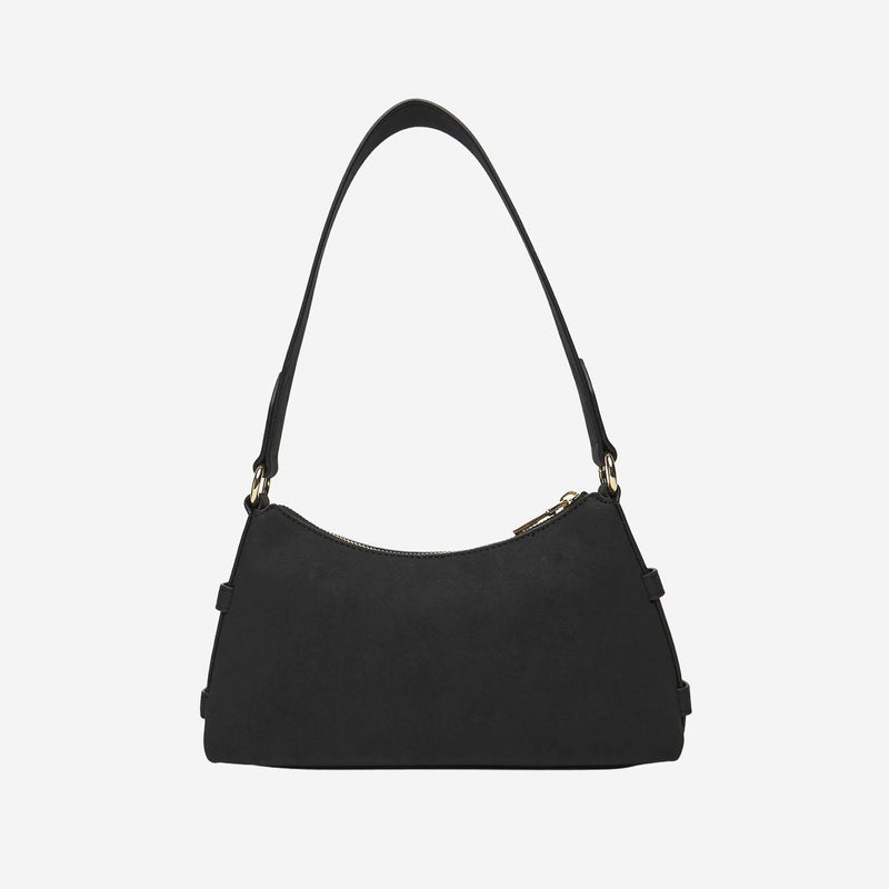 Love Moschino Logo-Embroidered Quilted Shoulder Bag — Black Polyurethane