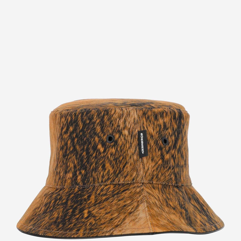 Burberry 8044079 Fur Print Cotton Bucket Hat — Brown