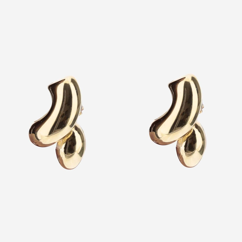 Bottega Veneta Corkscrew Sterling Silver Earrings — Gold