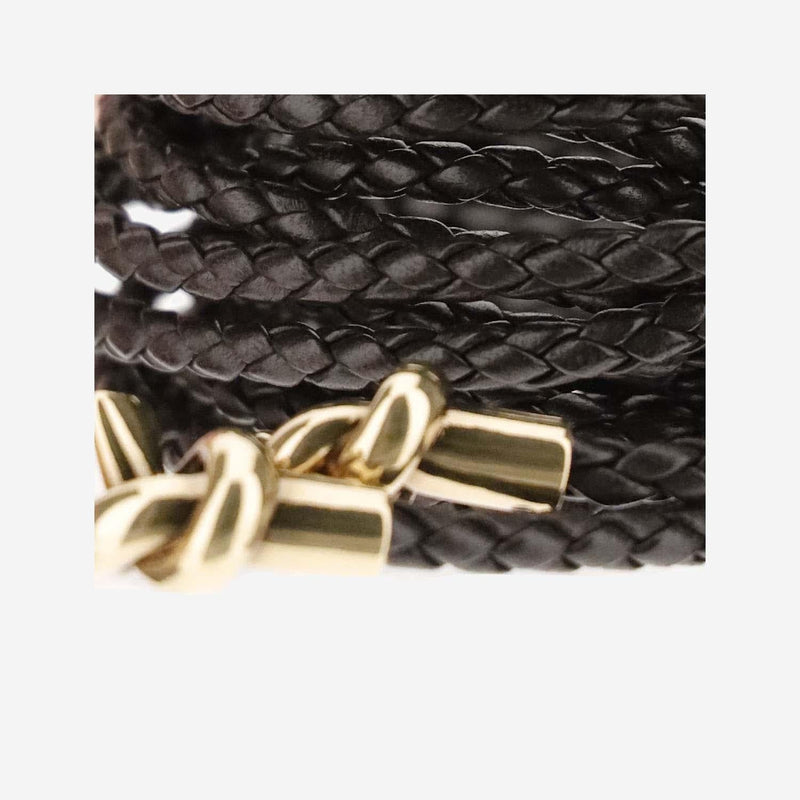 Bottega Veneta Woven Lambskin With Knot Detail Belt — Brown