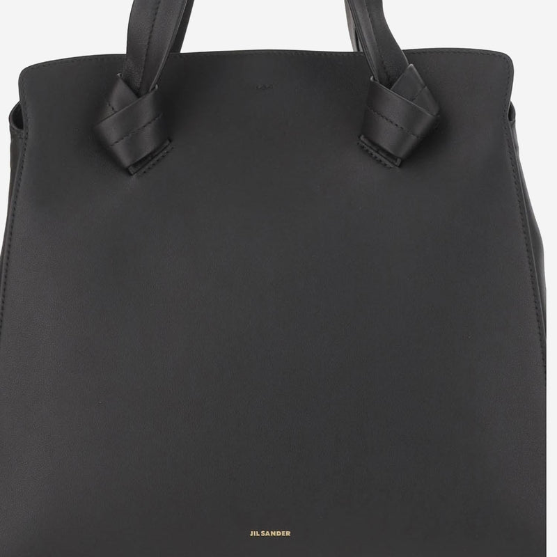 Jil Sander Knot Shoulder Bag — Black Calfskin