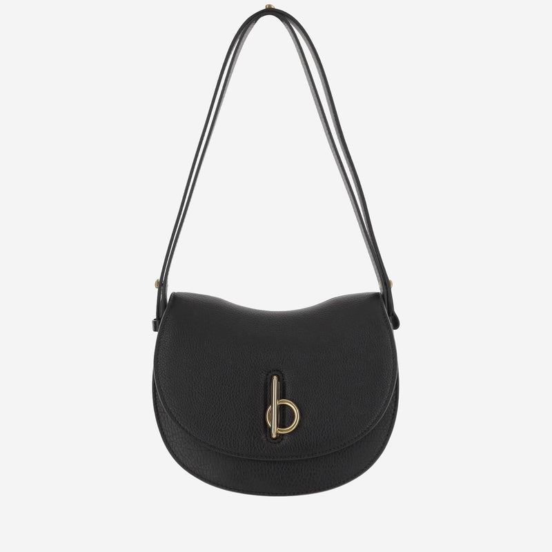 Burberry Rocking Horse Shoulder Bag — Black Calfskin