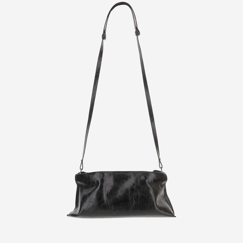 Benedetta Bruzziches Glossy Calfskin Shoulder Bag — Black Leather