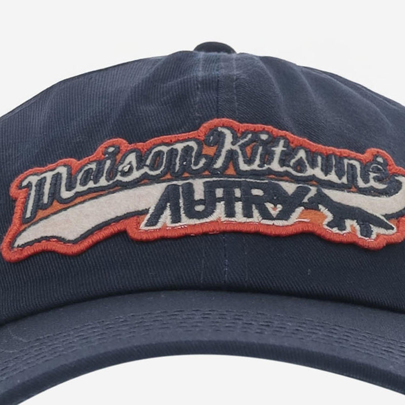 Autry Acpumk3b Logo-Embroidered Cotton Baseball Cap — Navy Caps