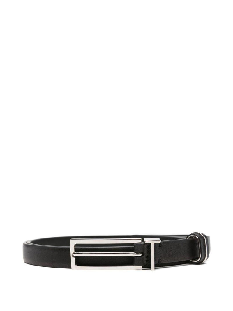 Tom Ford Polished Calf Leather T-Loop Belt — Black