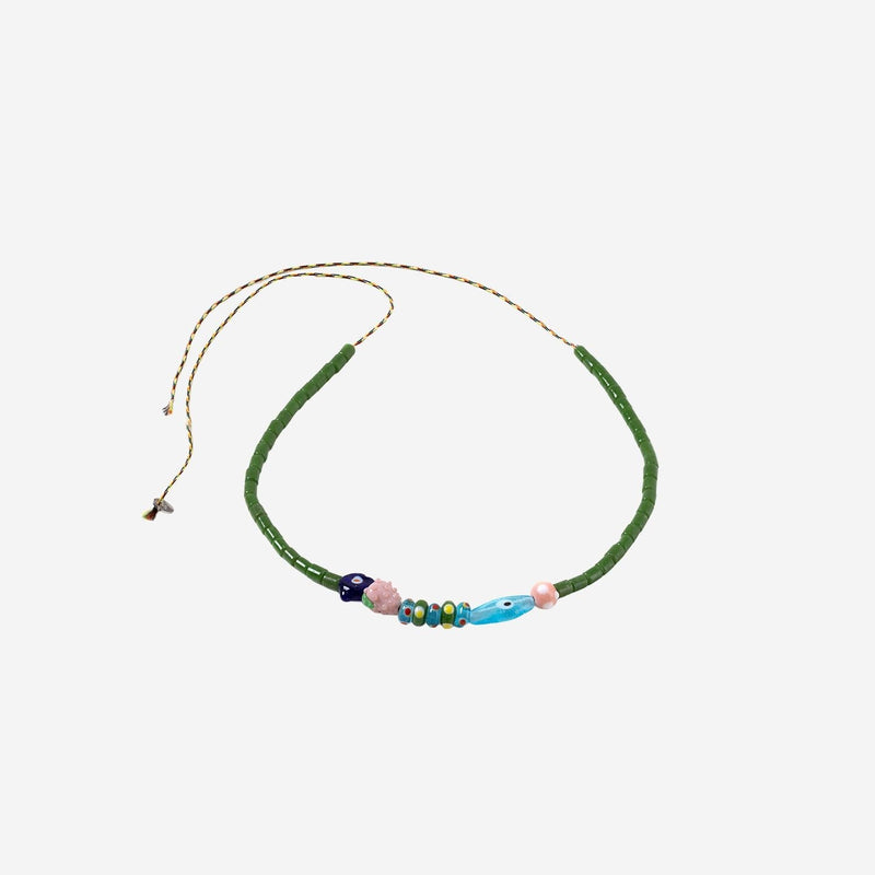 Sorbet Island Mixed Glass Beads Necklace — Multicolor Glass/fabric Necklaces