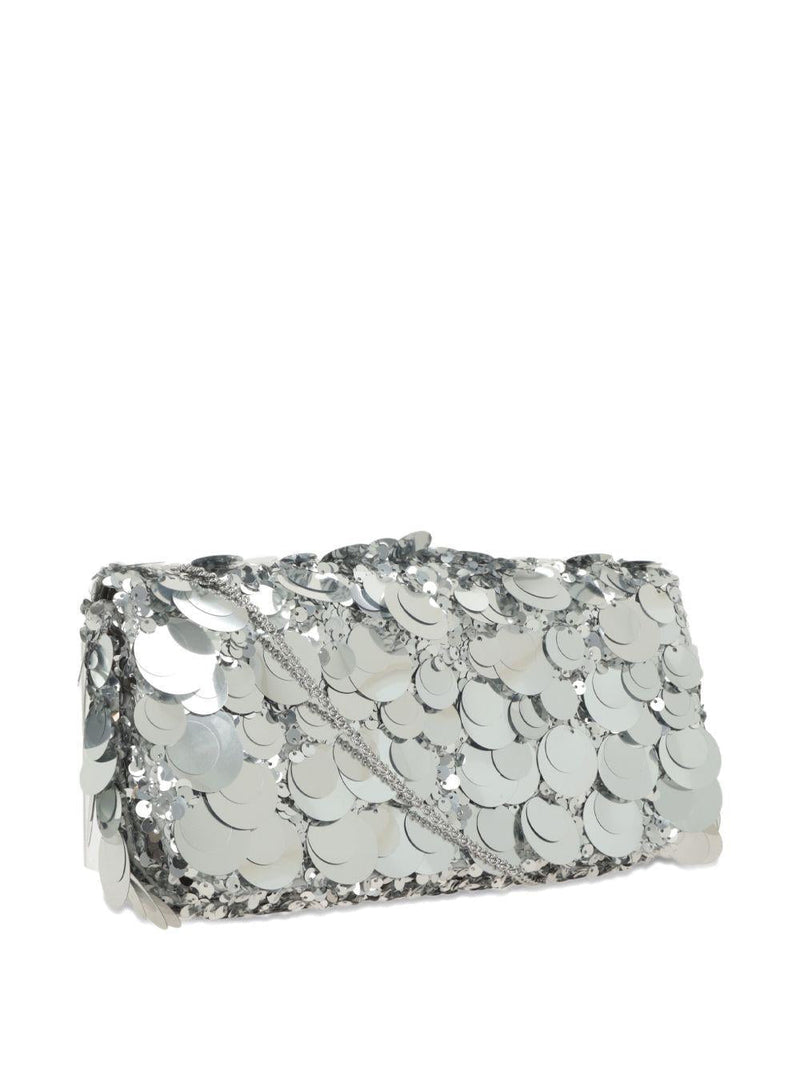 Rabanne Sparkle Shoulder Bag — Silver Lambskin