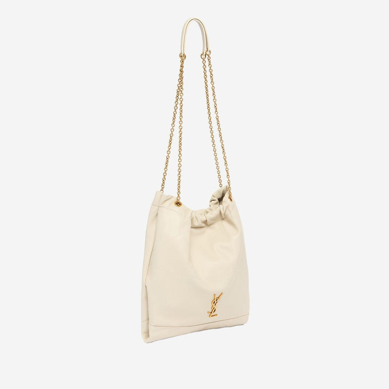 Saint Laurent Jamie Pochon Shoulder Bag — Beige Lamb Leather