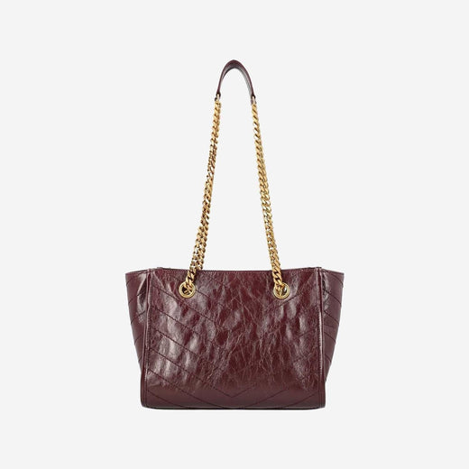 Saint Laurent Niki Shoulder Bag — Bordeaux Leather