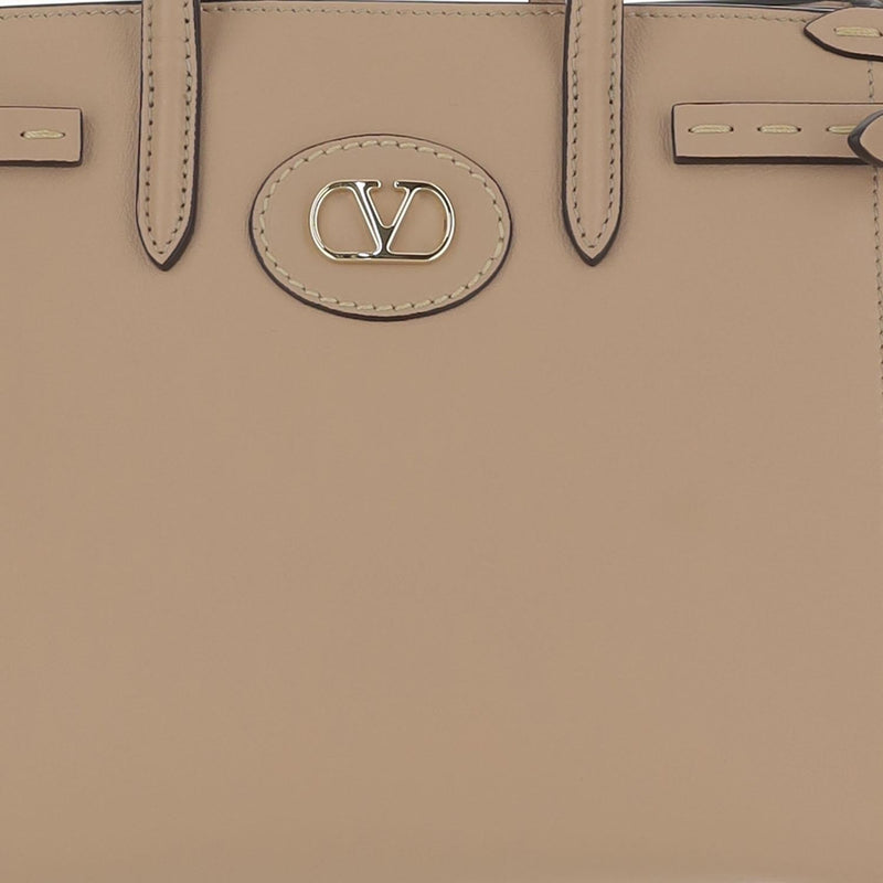 Valentino Garavani Leather With Adjustable Straps Shoulder Bag — Beige