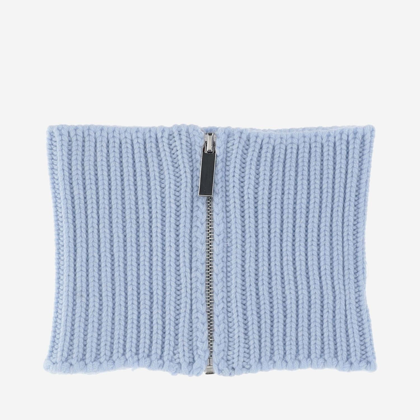 Sasuphi Cashmere Ribbed Collar Scarf — Blue Scarfs