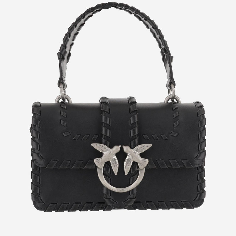 Pinko Quilted Leather Shoulder Bag — Black