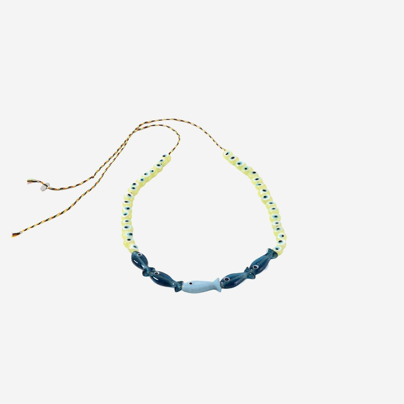 Sorbet Island Fabric And Glass Bead Necklace — Multicolor Beads Necklaces