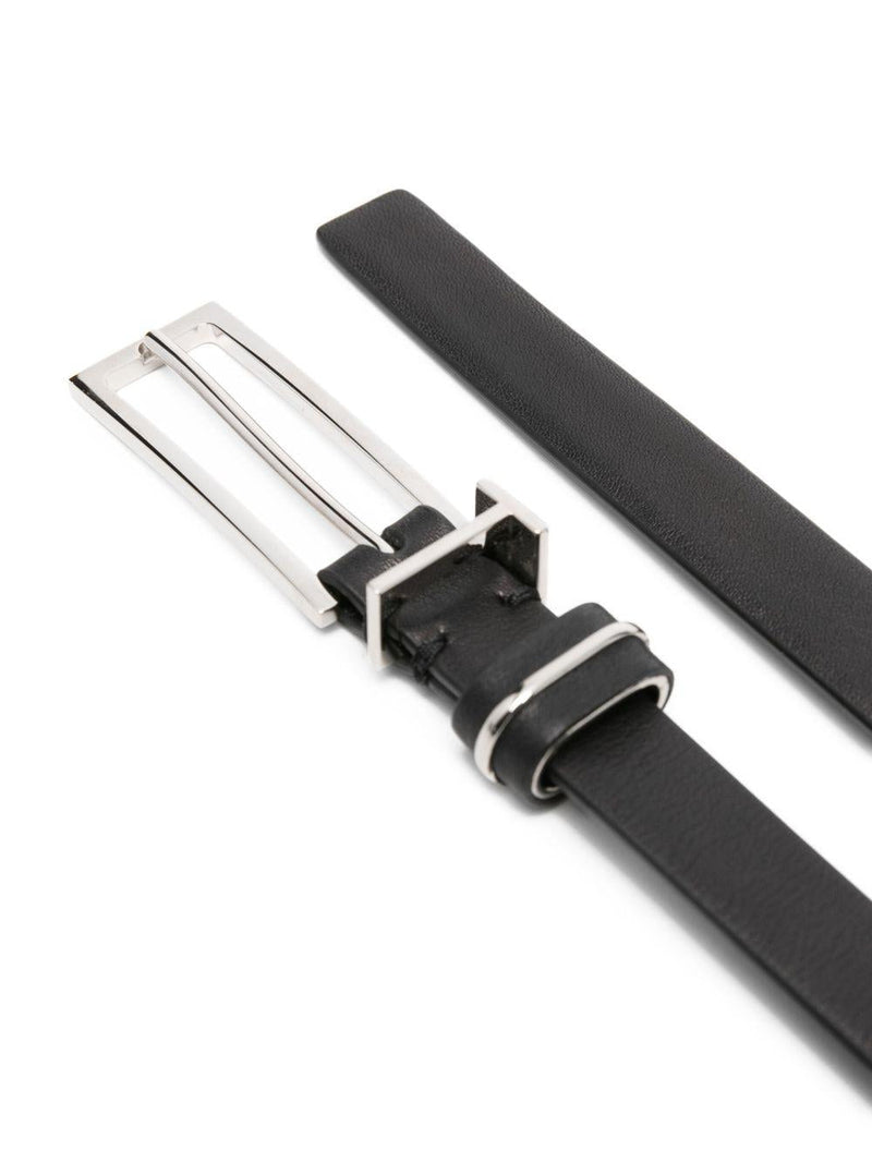 Tom Ford Polished Calf Leather T-Loop Belt — Black