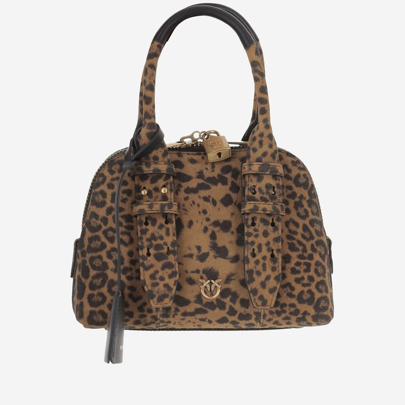 Pinko Escape Top Handle Bag — Brown Leather