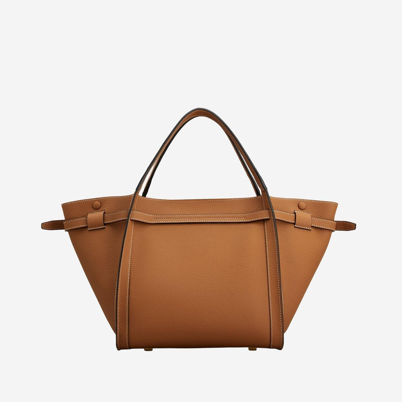 Tods Logo-Detailed Calfskin Tote Bag — Brown