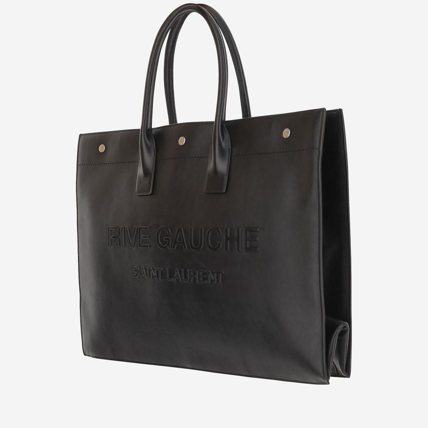 Saint Laurent Rive Gauche Tote Bag — Black Calfskin