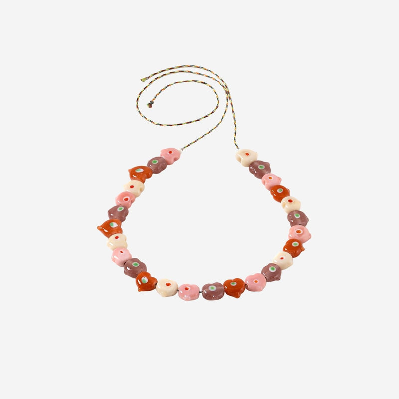 Sorbet Island Heart-Shaped Glass Beads Necklace — Multicolor Glass/textile Necklaces