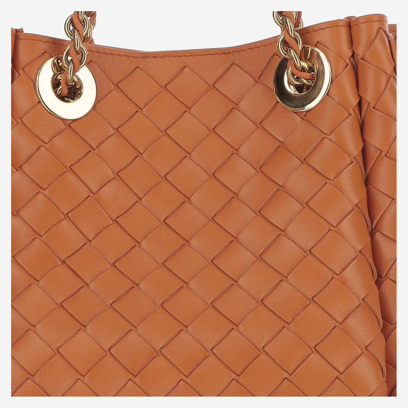 Bottega Veneta Parachute Shoulder Bag — Orange Lambskin