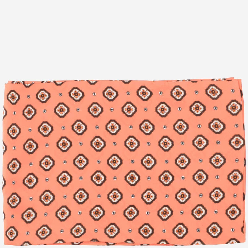 Alberto Biani Floral Pattern Silk Scarf — Pink Scarfs