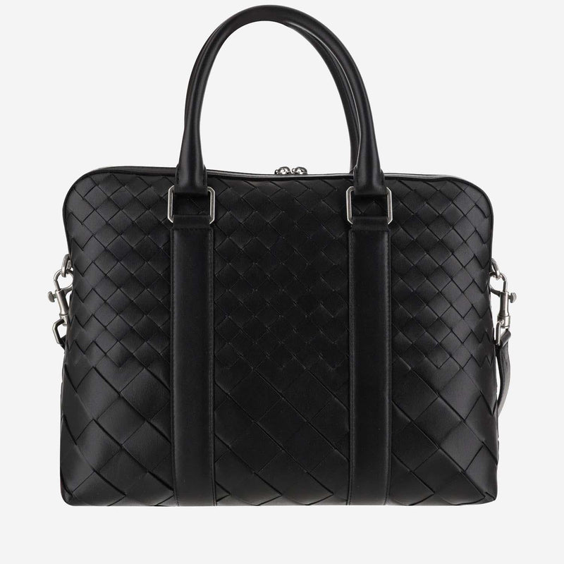 Bottega Veneta Shoulder Bag — Black Calfskin