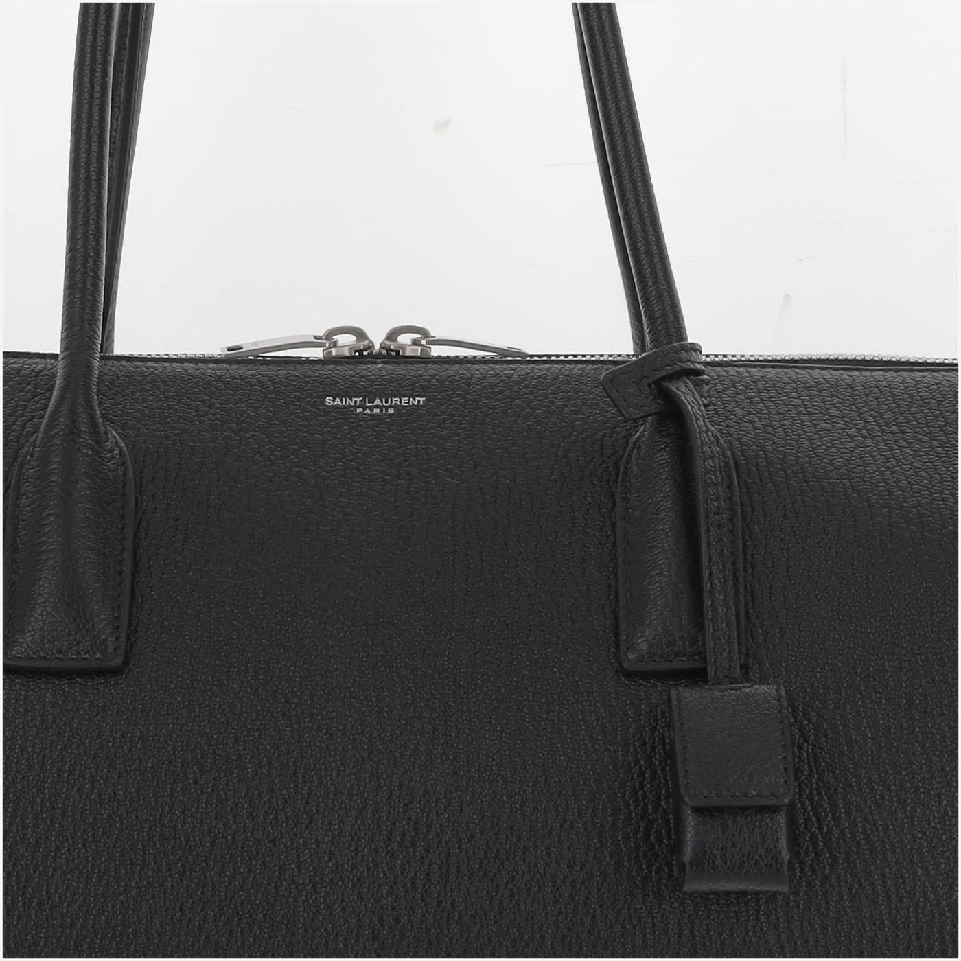 Saint Laurent Hammered Leather Shoulder Bag — Black