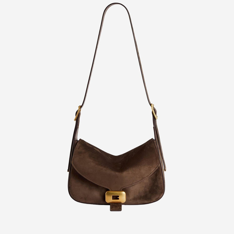 Balenciaga Suede Shoulder Bag — Brown