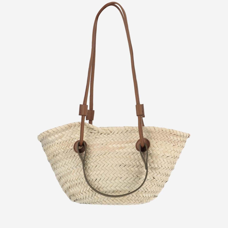 Filippo Catarzi Woven Straw Shoulder Bag — Beige