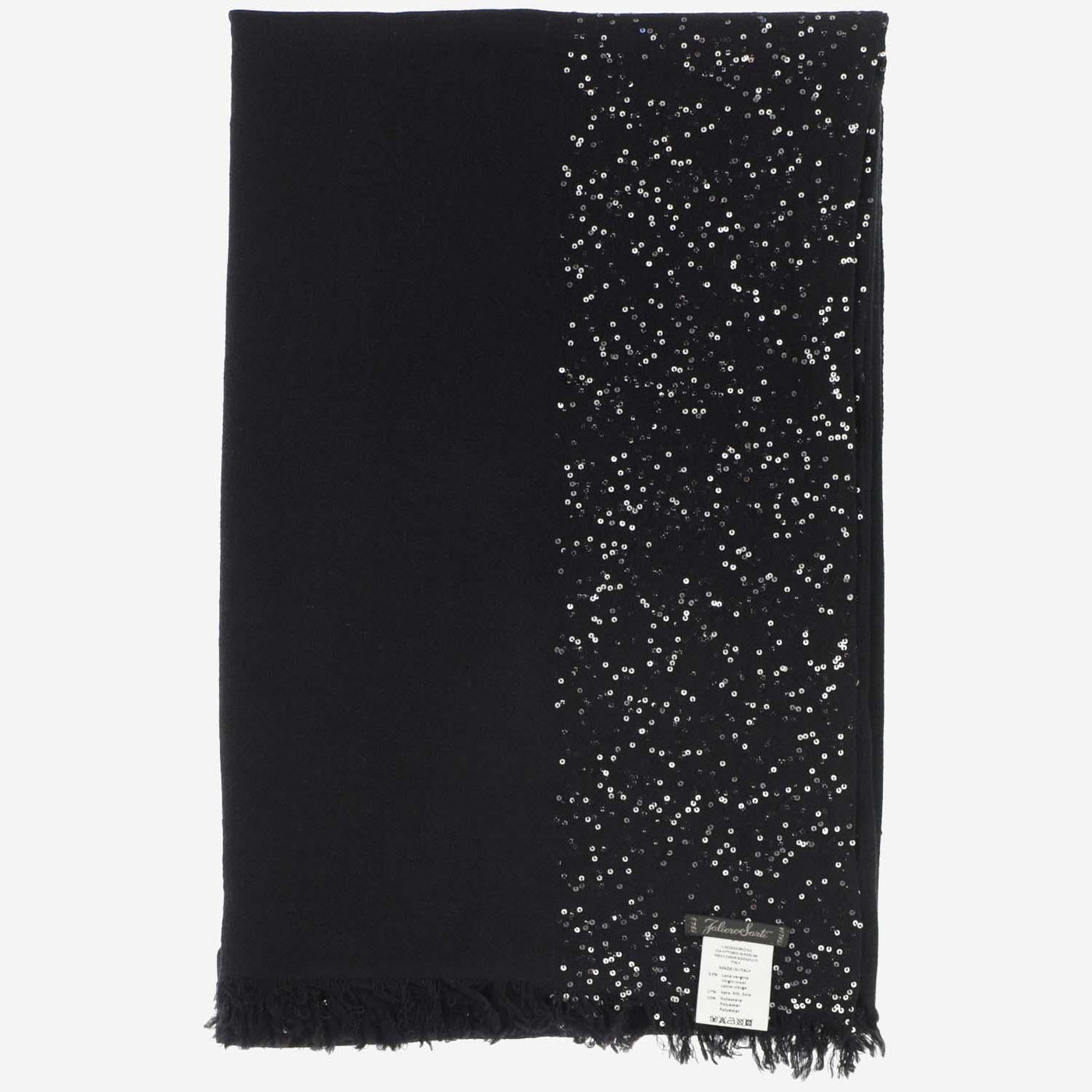 Faliero Sarti Dalila Scarf — Black Virgin Wool Scarfs