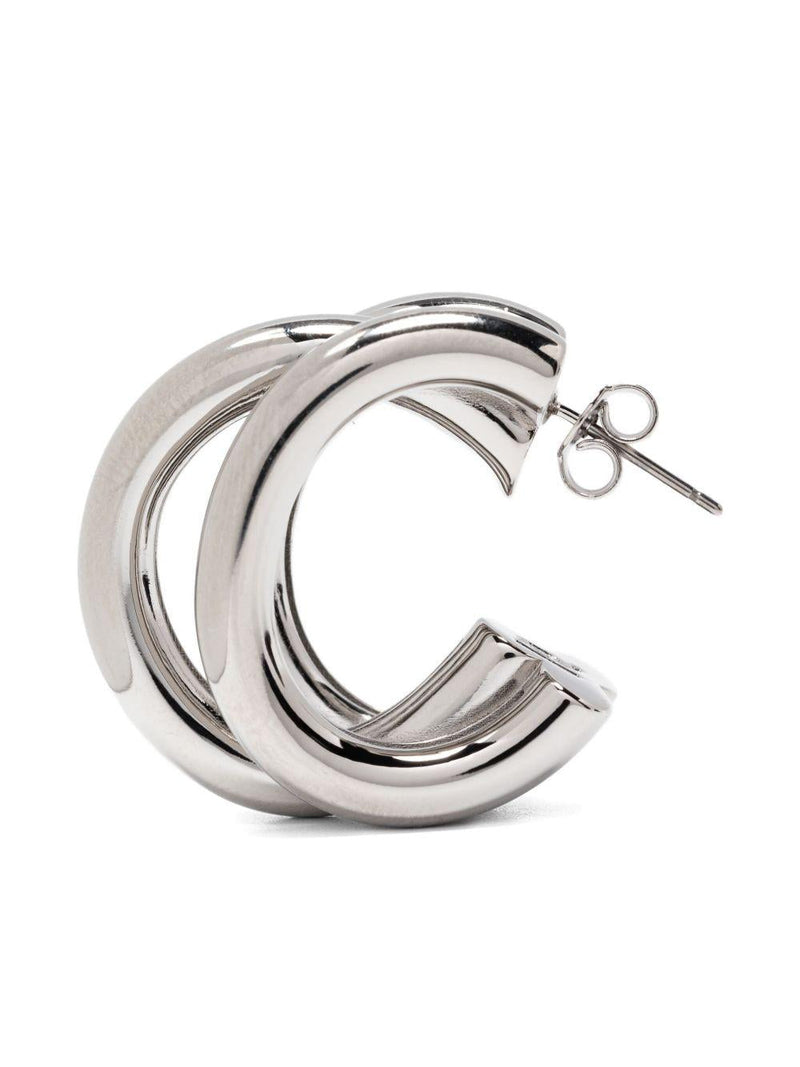 Rabanne Half-Circle Silhouette Earrings — Silver Brass