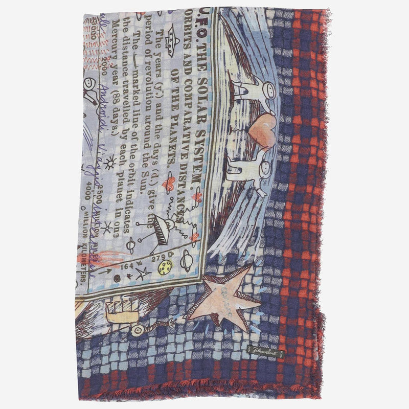 Faliero Sarti Modal And Cashmere Scarf — Blue Scarfs