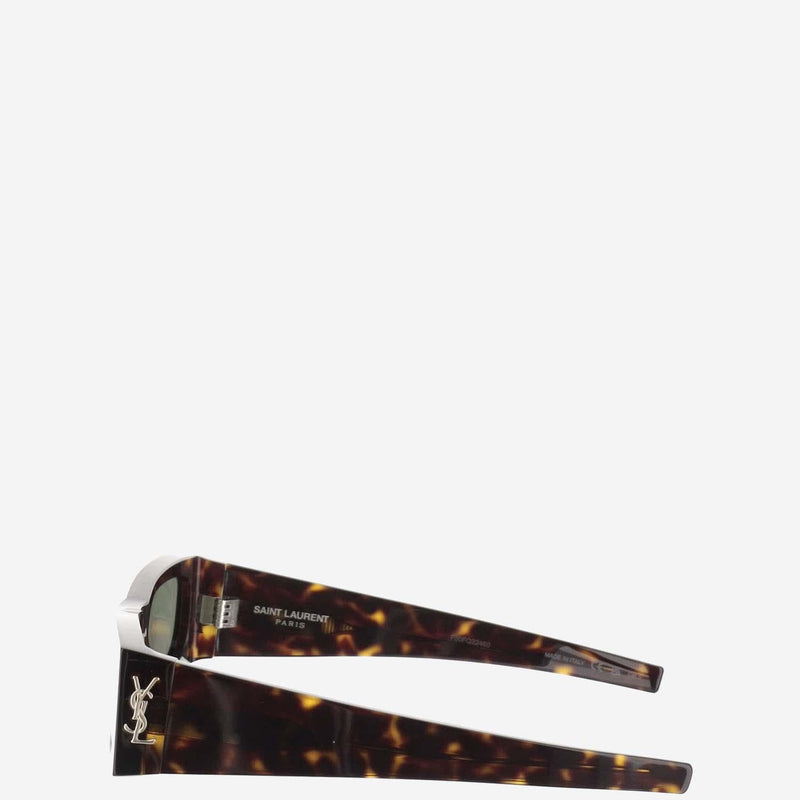 Saint Laurent 803745 Logo Rectangle Acetate Sunglasses — Brown