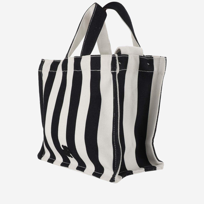 Patou Striped Cotton Canvas Tote Bag — Multicolor