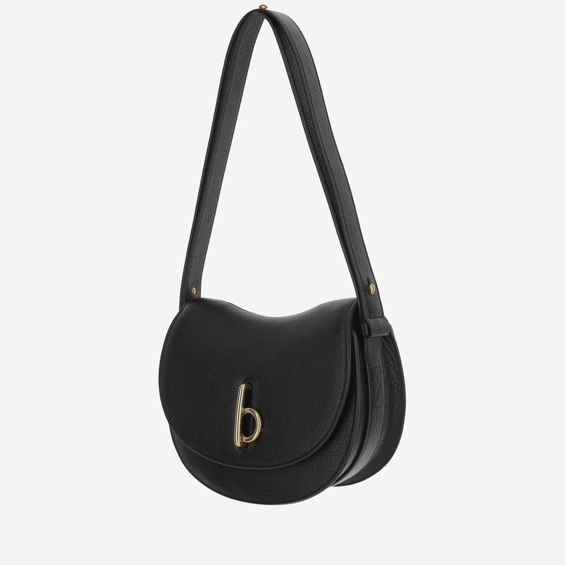 Burberry Rocking Horse Shoulder Bag — Black Calfskin
