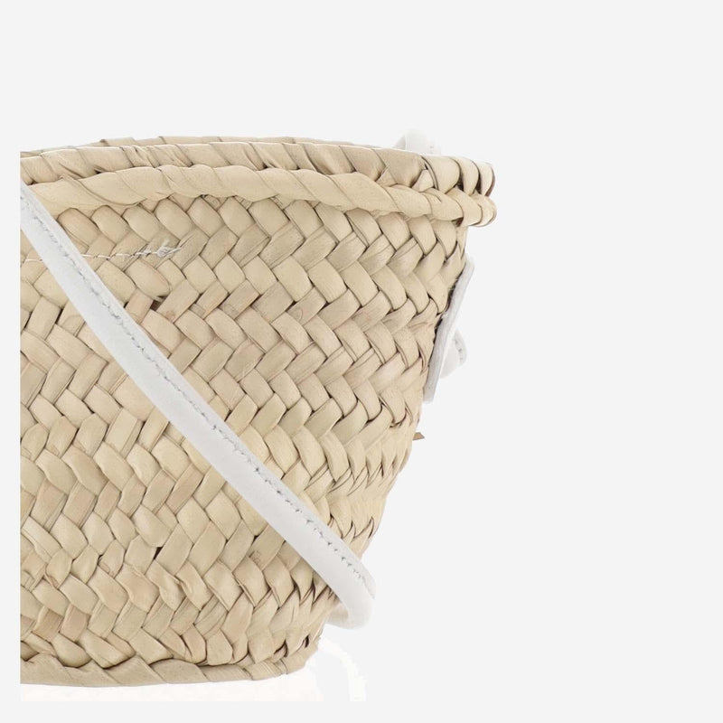 Filippo Catarzi Woven Straw Shoulder Bag — Beige