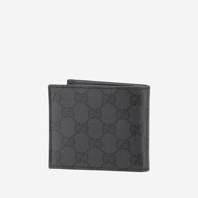 Gucci Gg-Patterned Canvas Bi-Fold Wallet — Black Cotton & Cardholders