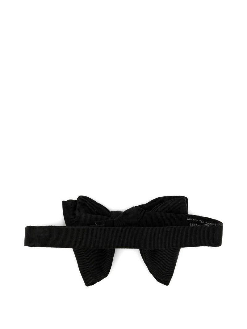 Tom Ford Silk With Grosgrain Trim Bow Tie — Black Ties
