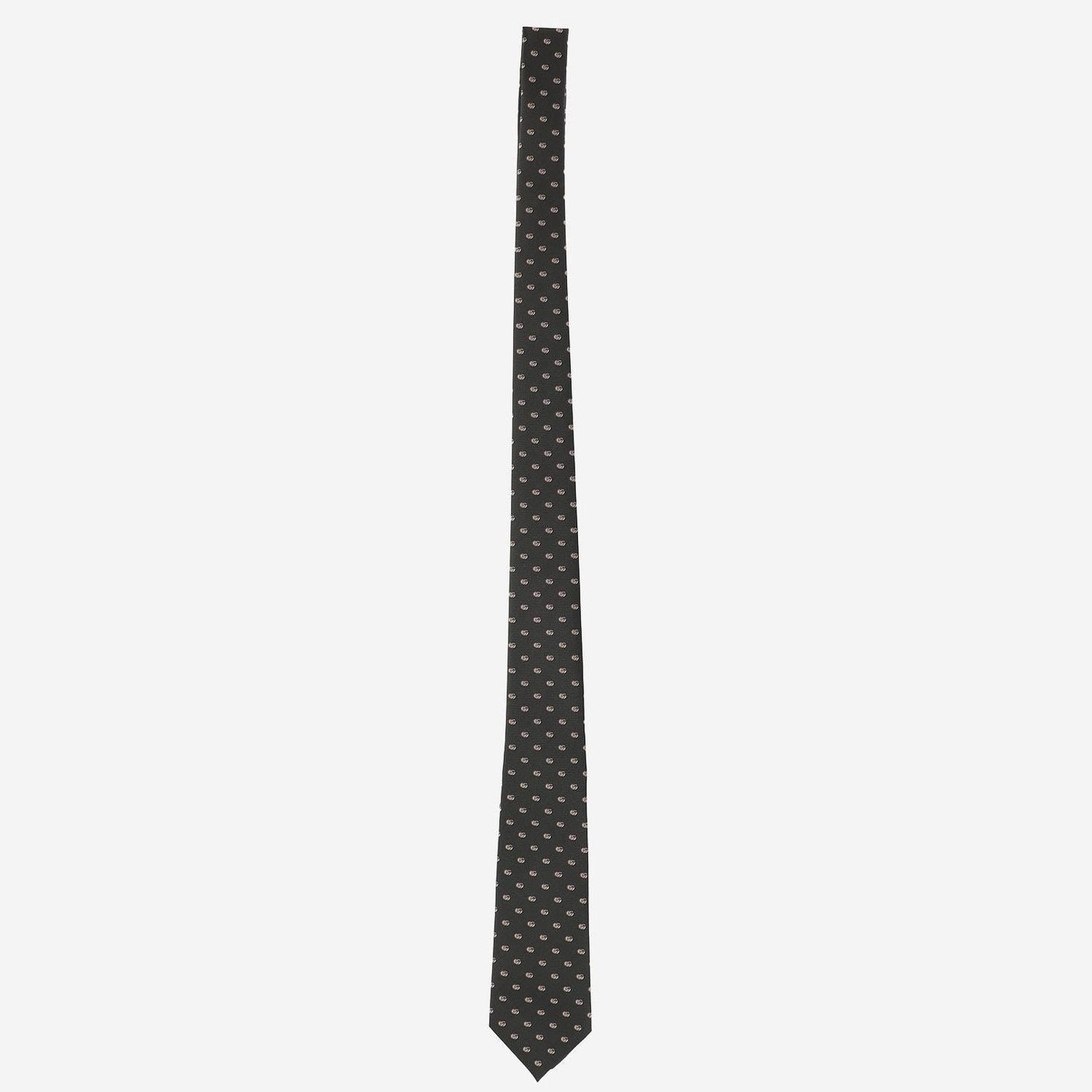 Gucci Jacquard Double G Necktie — Green Silk Neckties