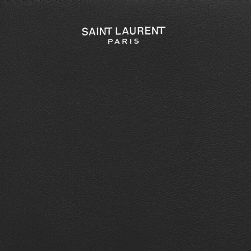 Saint Laurent Embossed-Logo Leather Wallet — Black