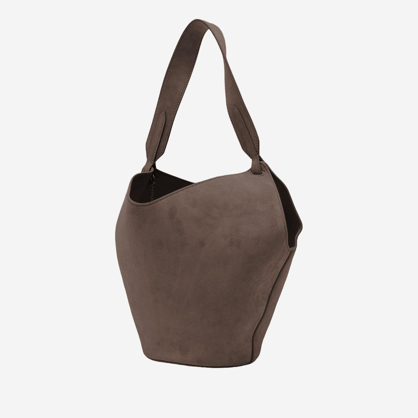 Khaite Lotus Mini Shoulder Bag — Brown Baby Calfskin