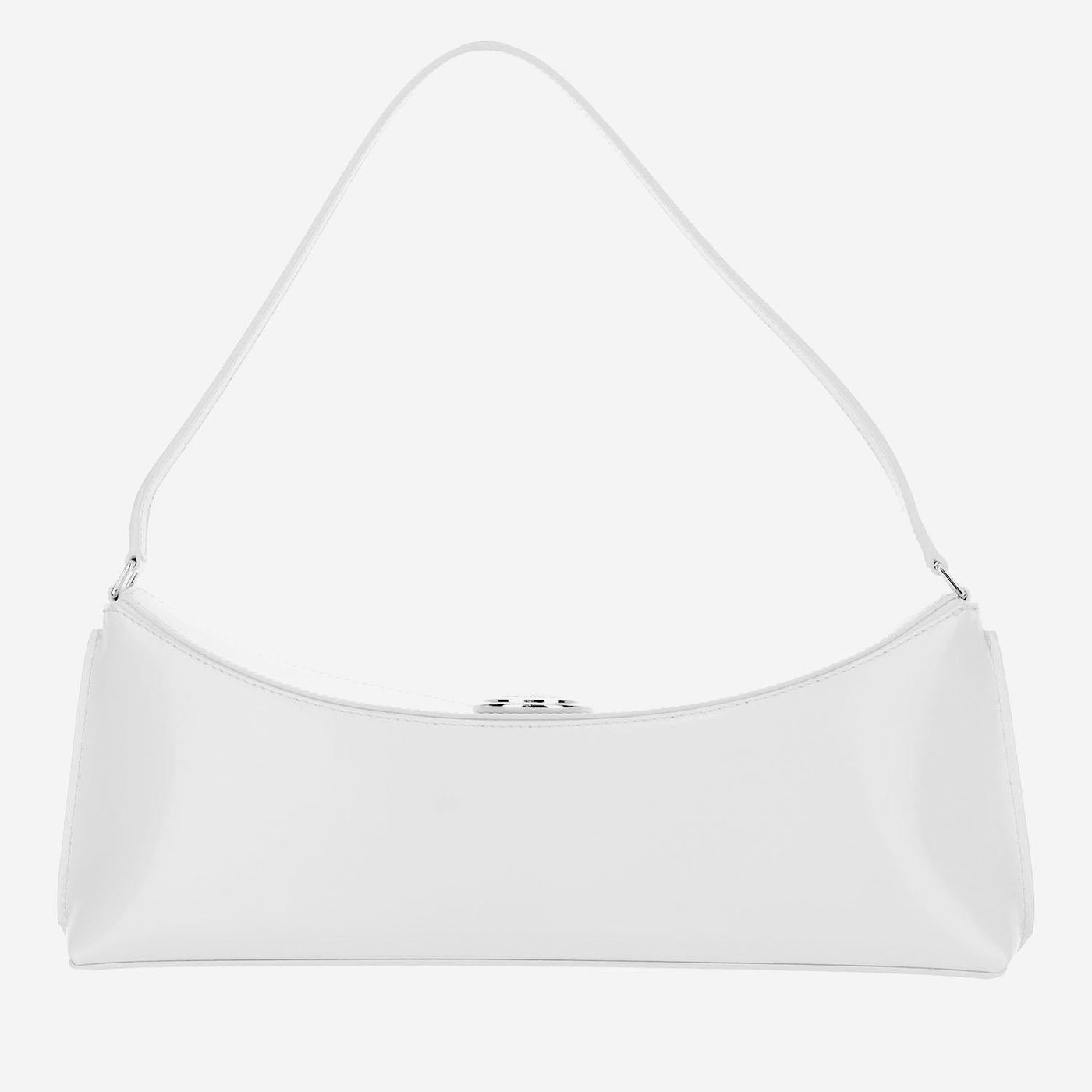 Jacquemus Oval Shoulder Bag — White Calfskin Leather