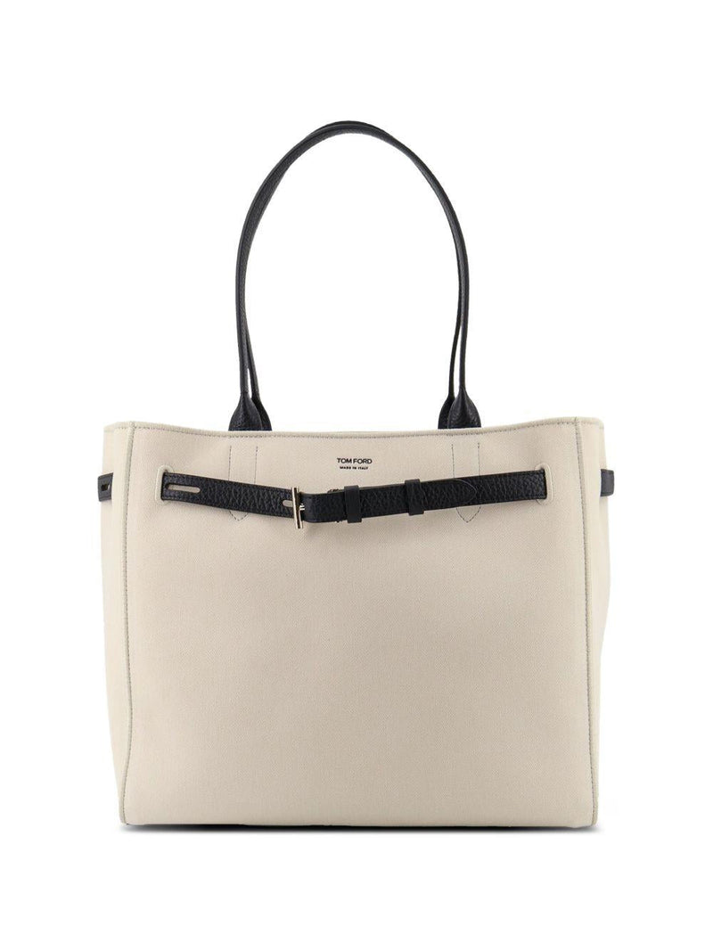 Tom Ford Audrey Shoulder Bag — Beige Cotton