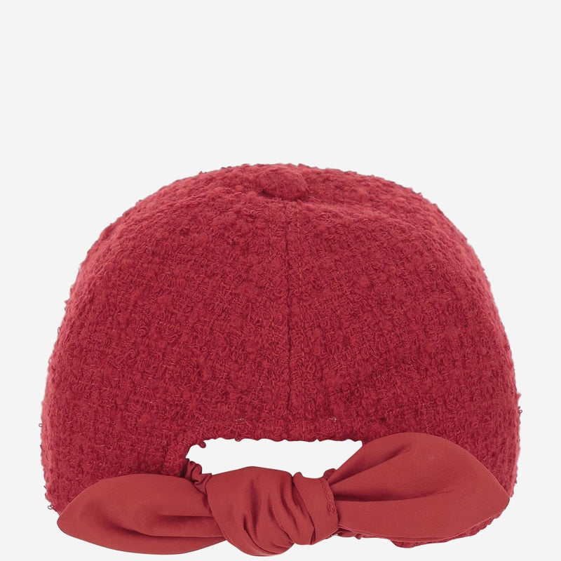 Patou Ac1110223 Tweed Wool Baseball Cap — Red Caps