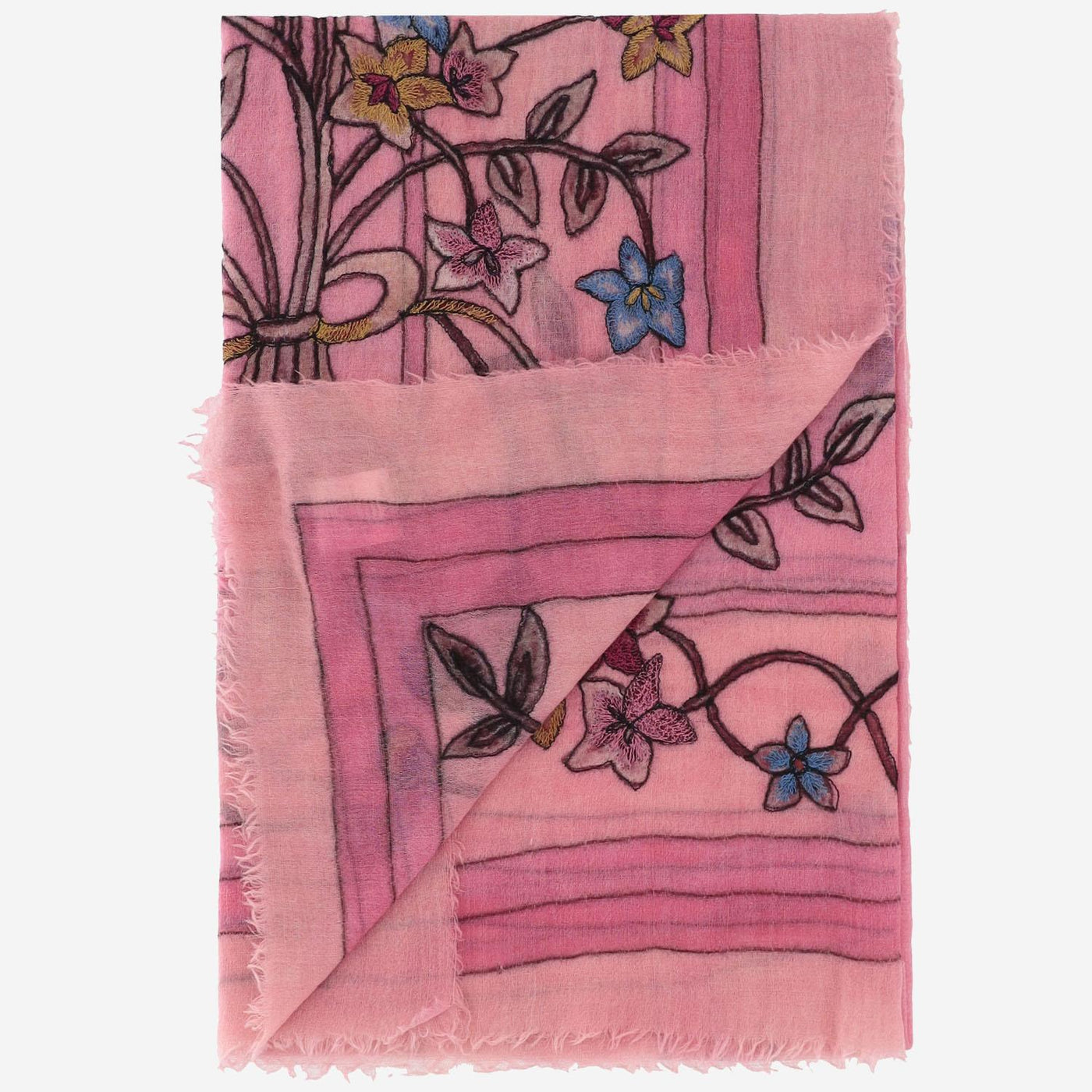 Faliero Sarti Chantal Scarf — Pink Wool Scarfs
